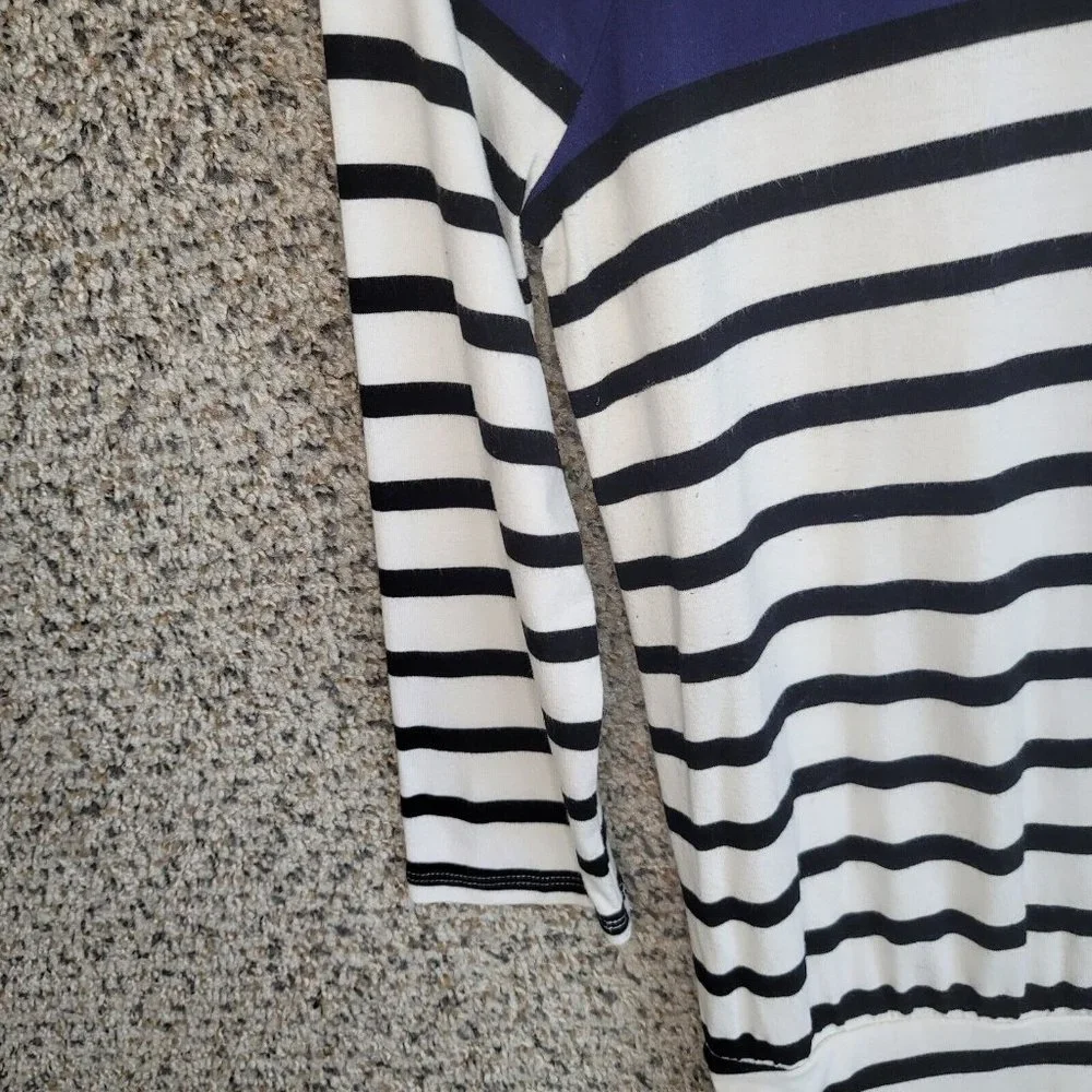 White House Black‎ Market Top Womens XXS Striped 3/4 Sleeve Tunic Stretch Casual - Picture 3 of 9